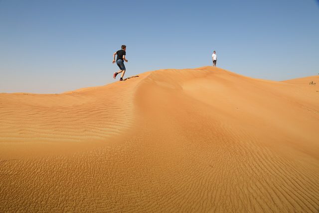 Representative photo of desert & dunes in the UAE, not Al Qurayyah Island