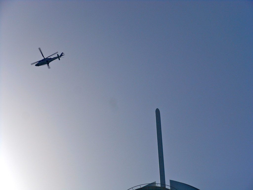 Airplane — Helicopter Landing on Burj Al Arab Roof