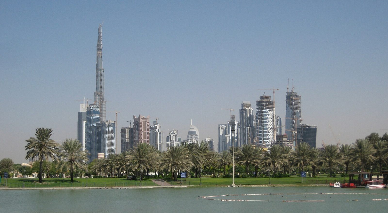 Safa Park — Downtown Burj Dubai and Business Bay, seen from Safa Park.jpg