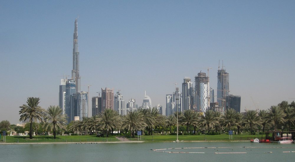 Safa Park — Downtown Burj Dubai and Business Bay, seen from Safa Park.jpg